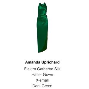 NWT! Emerald Halter Cowlneck Gown - Saks Fifth Ave - XS/S